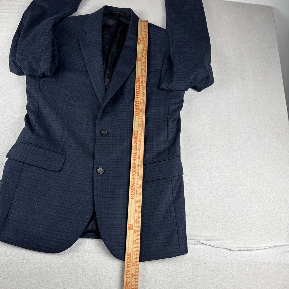 Jos A Bank Reserve Mens Dark Navy Plaid Sport Coat 39R Ethomas Fabric Office